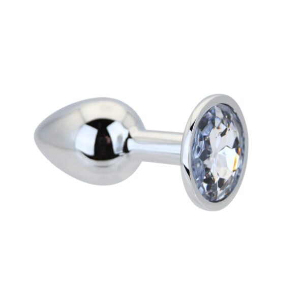 Toosh Silver Metal Butt Plug with Jewelled Base 2.8 Inch – image number 1