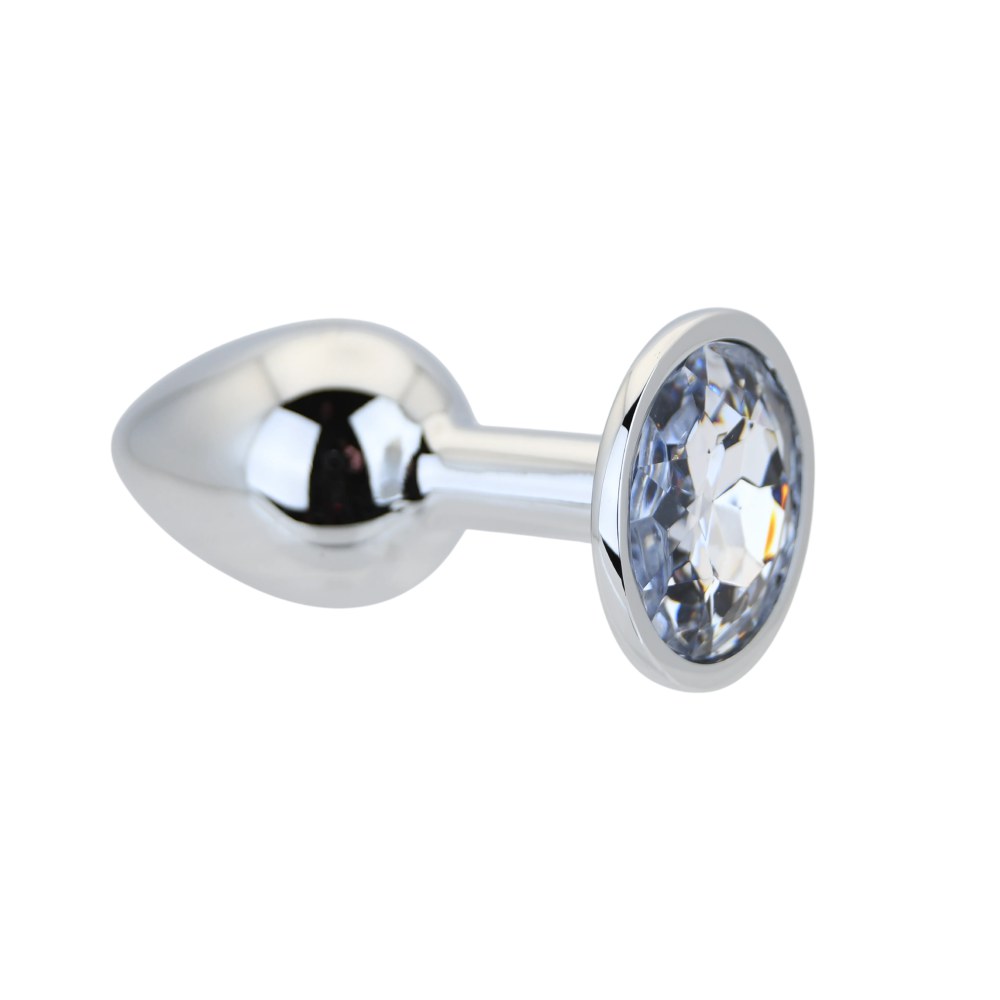 Toosh Silver Metal Butt Plug with Jewelled Base 2.8 Inch – image number 1