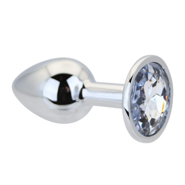 Toosh Jewelled Silver Metal Butt Plug Small 2.8 Inch – image number 1