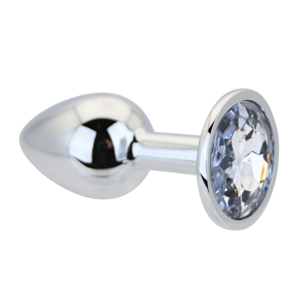 Toosh Jewelled Silver Metal Butt Plug Small 2.8 Inch – image number 1
