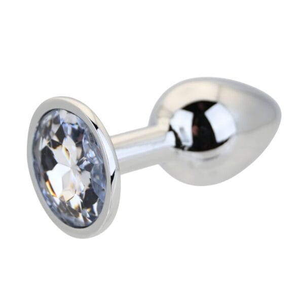 Toosh Jewelled Silver Metal Butt Plug Small 2.8 Inch – image number 3