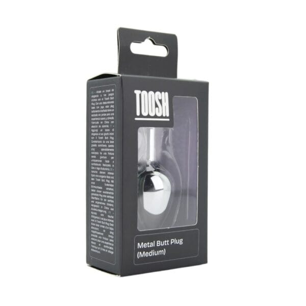 Toosh Silver Metal Butt Plug Medium Clear Stone – image number 4