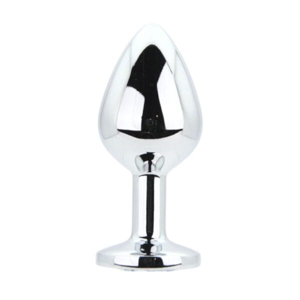 Toosh Jewelled Silver Metal Butt Plug Medium 3.2 Inch – image number 2