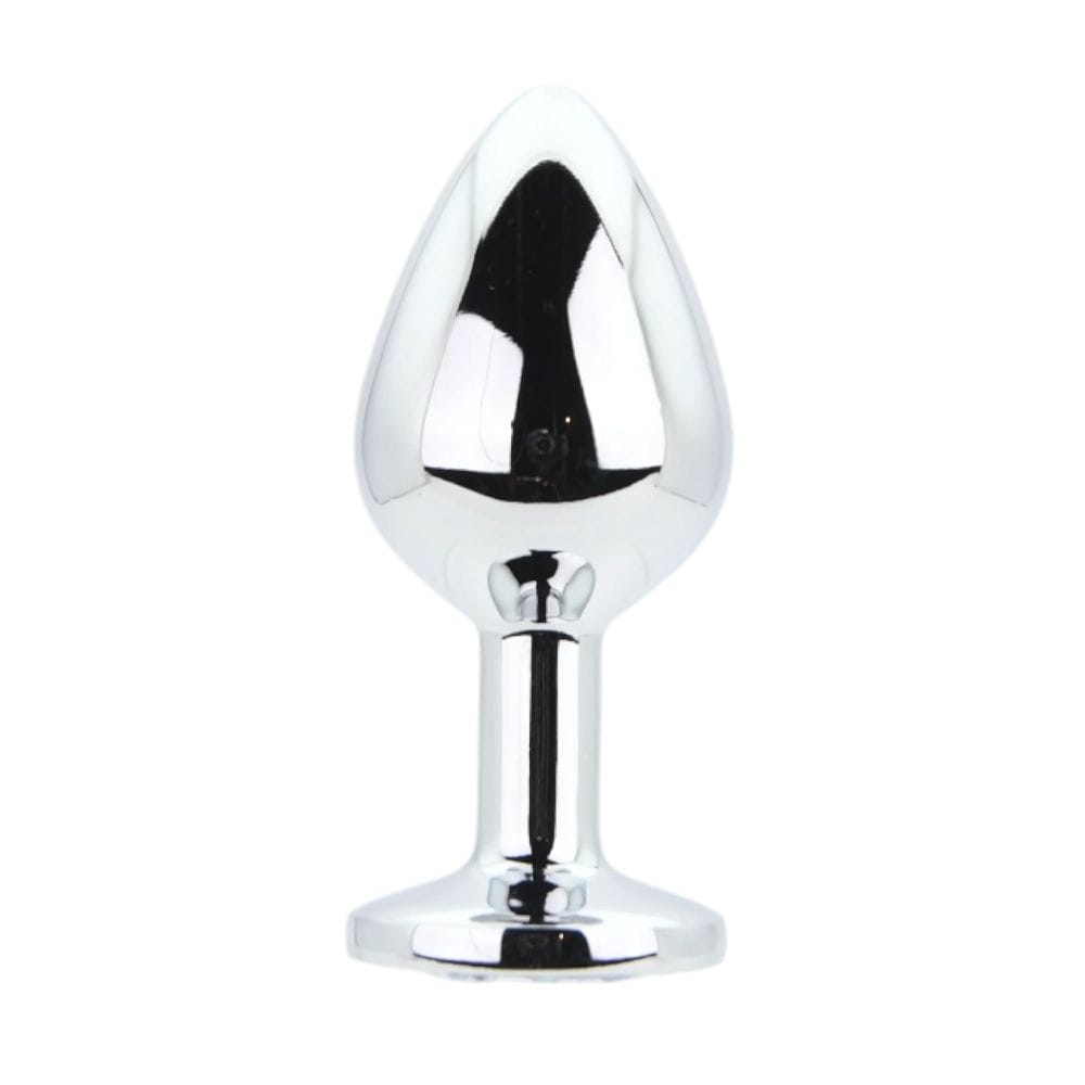 Toosh Jewelled Silver Metal Butt Plug Medium 3.2 Inch – image number 2