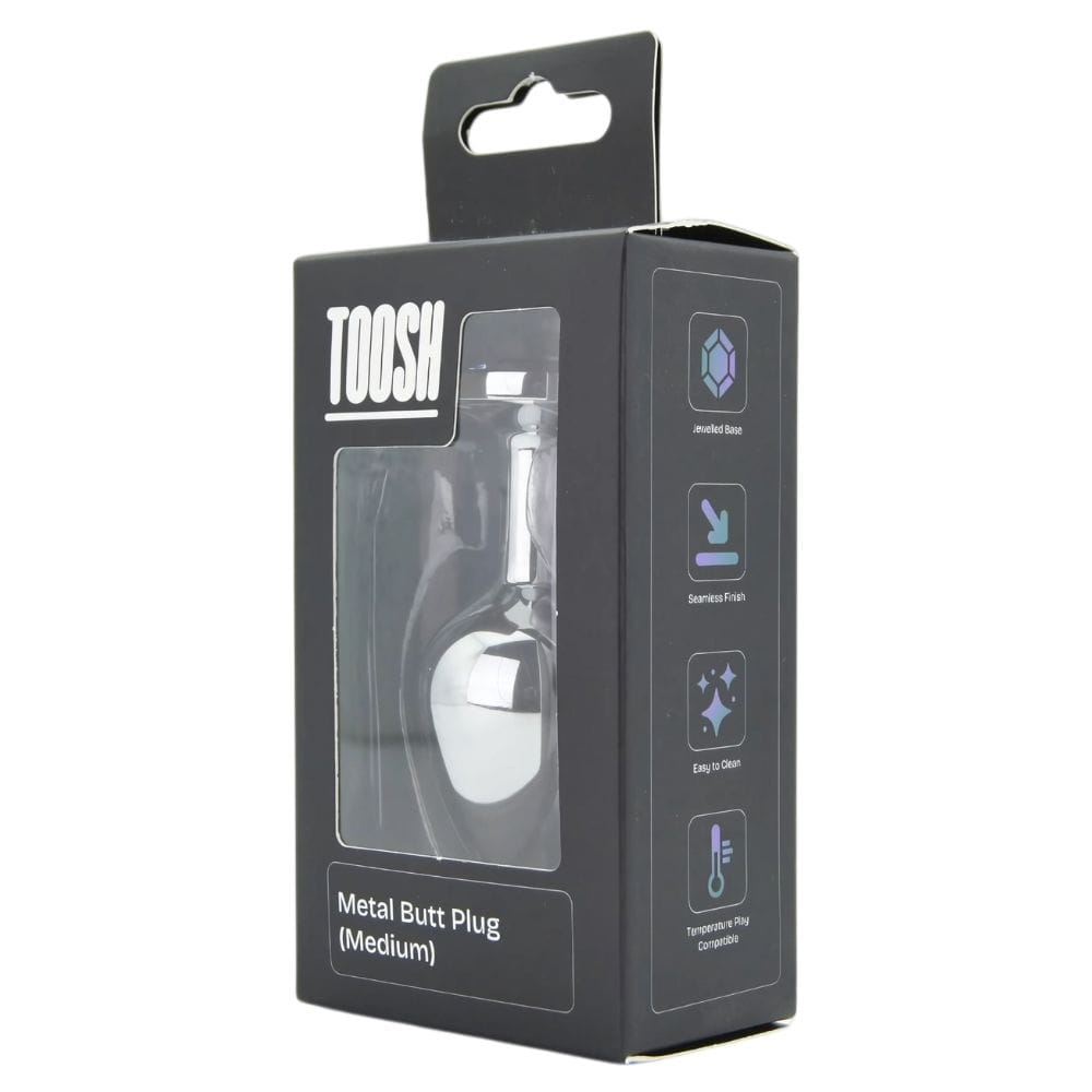 Toosh Jewelled Silver Metal Butt Plug Medium 3.2 Inch – image number 3
