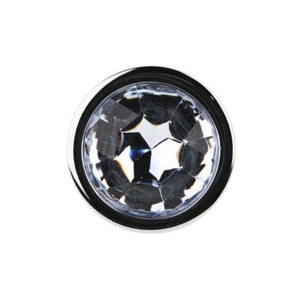 Toosh Silver Metal Butt Plug Medium Clear Stone – image number 3
