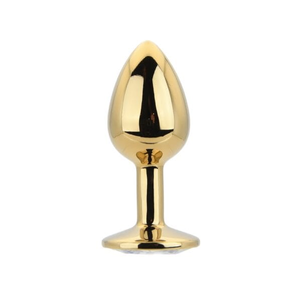 Toosh Gold Metal Butt Plug Small Clear Stone – image number 1