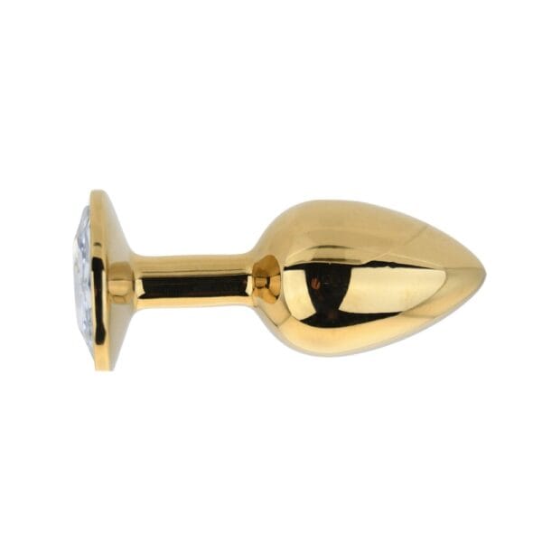 Toosh Gold Metal Butt Plug Small Clear Stone – image number 3