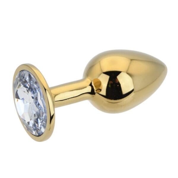 Toosh Jewelled Gold Metal Butt Plug Small 2.8 Inch – image number 1