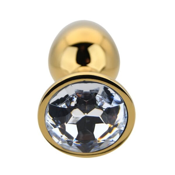 Toosh Jewelled Gold Metal Butt Plug Small 2.8 Inch – image number 3