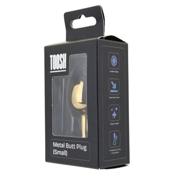 Toosh Jewelled Gold Metal Butt Plug Small 2.8 Inch – image number 4