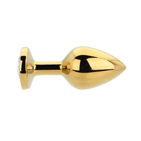 Toosh Gold Metal Butt Plug With Clear Stone Medium – image number 1