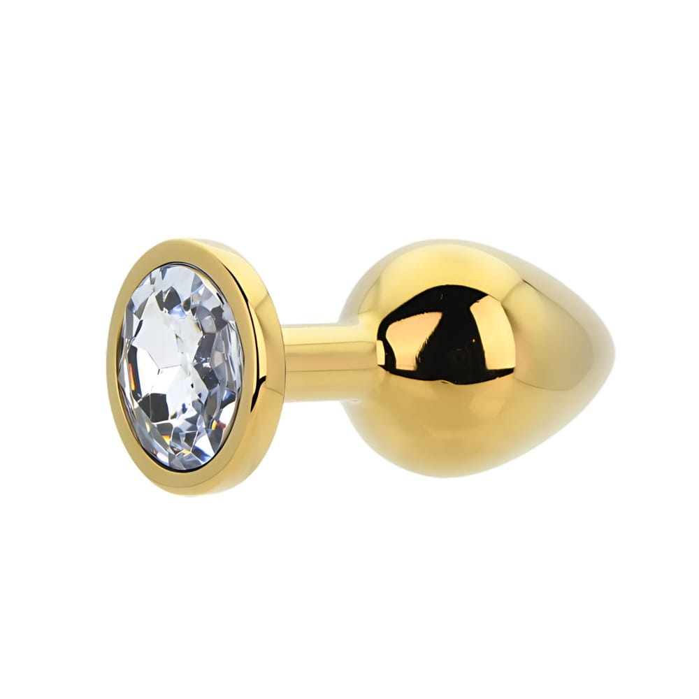 Toosh Gold Metal Butt Plug With Clear Stone Medium – image number 2