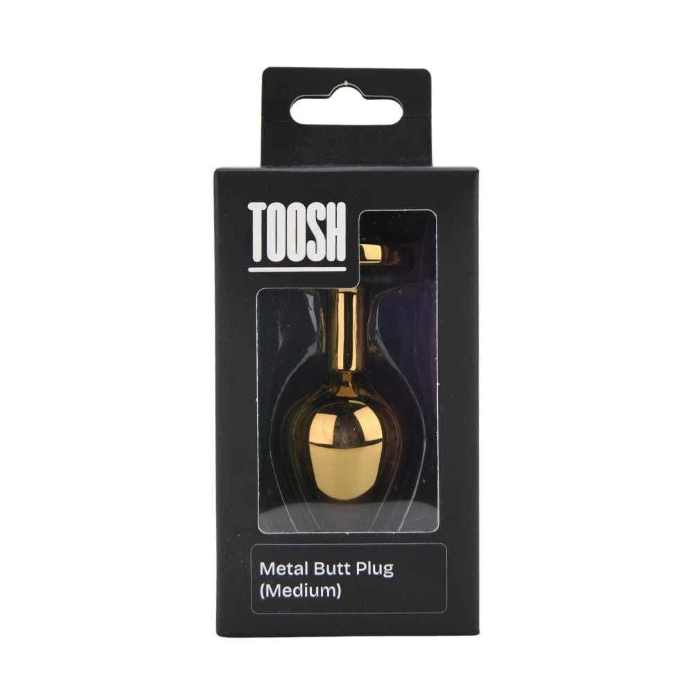 Toosh Gold Metal Butt Plug With Clear Stone Medium – image number 4