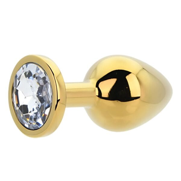 Toosh Jewelled Gold Metal Butt Plug Medium 3.2 Inch – image number 1