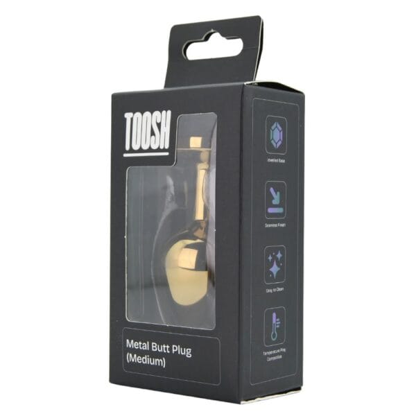 Toosh Jewelled Gold Metal Butt Plug Medium 3.2 Inch – image number 4