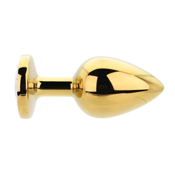 Toosh Gold Metal Butt Plug Large Clear Stone – image number 2