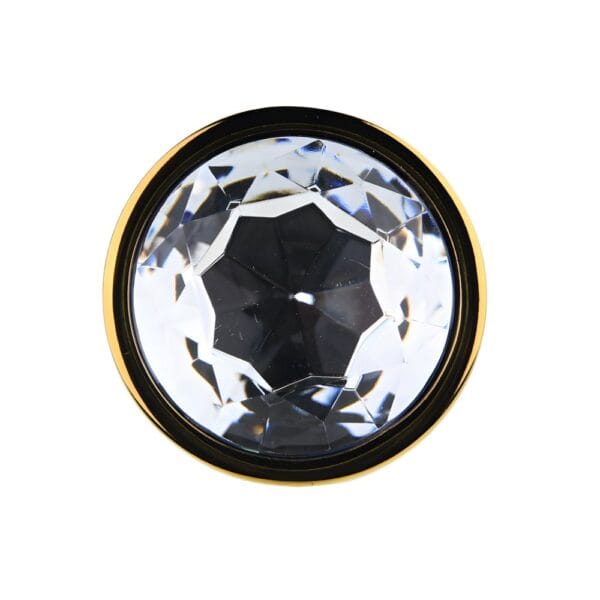 Toosh Gold Metal Butt Plug Large Clear Stone – image number 3