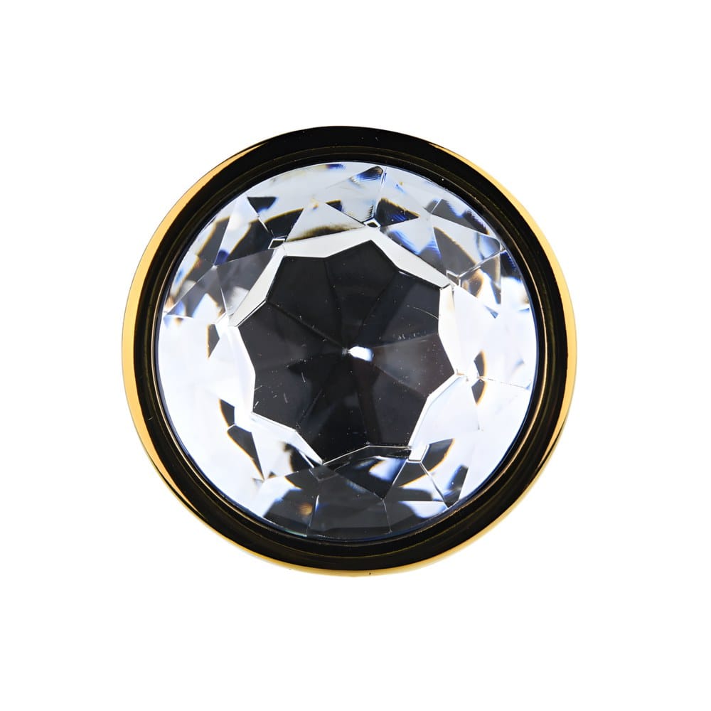 Toosh Gold Metal Butt Plug Large Clear Stone – image number 3