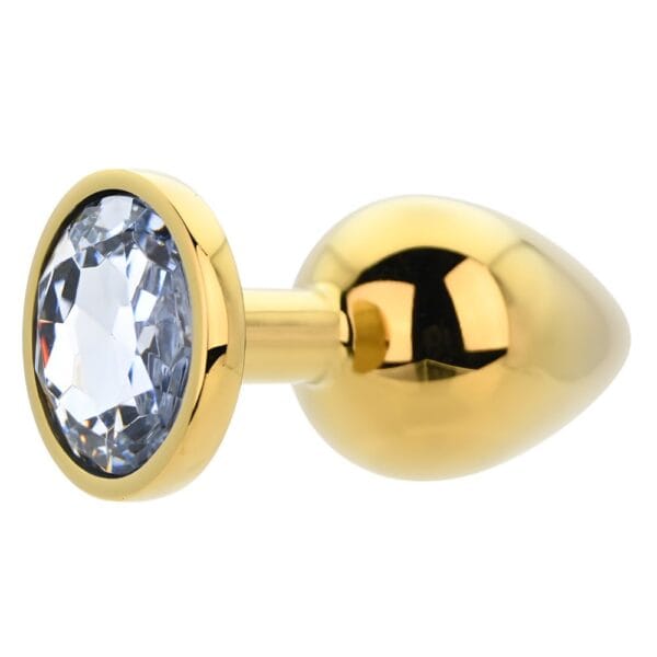 Toosh Jewelled Gold Metal Butt Plug Large 3.8 Inch – image number 1