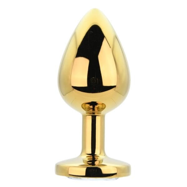 Toosh Jewelled Gold Metal Butt Plug Large 3.8 Inch – image number 2