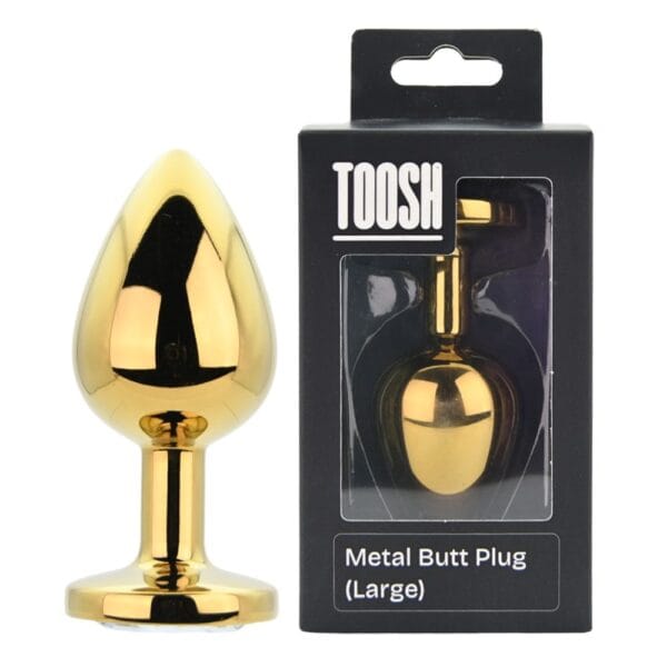 Toosh Jewelled Gold Metal Butt Plug Large 3.8 Inch – image number 4