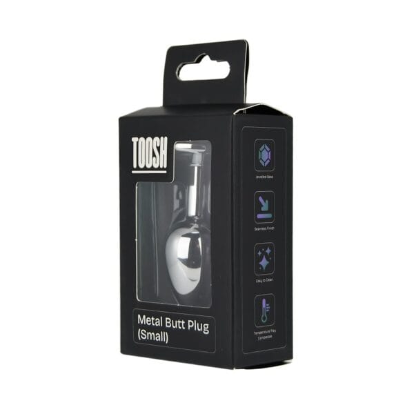 Toosh Silver Metal Butt Plug with Red Stone Small – image number 5