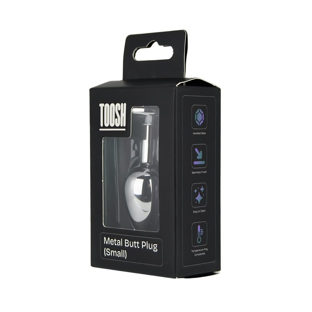 Toosh Silver Metal Butt Plug with Red Stone Small – image number 5