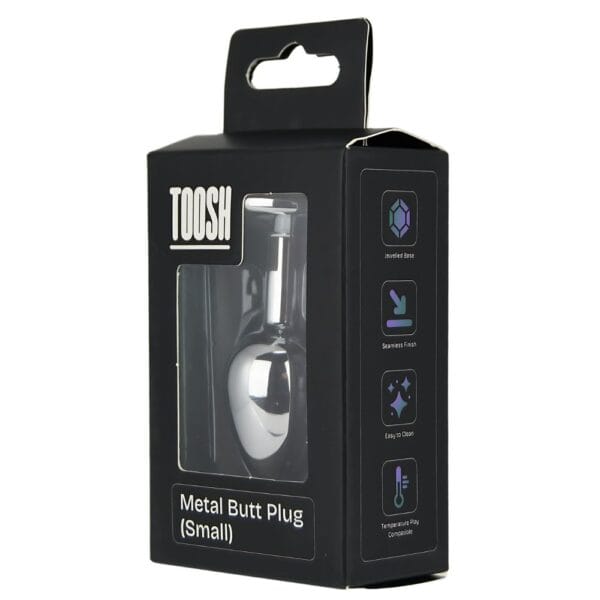 Toosh Jewelled Silver Metal Butt Plug with Red Stone Small 2.8 Inch – image number 4