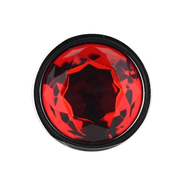 Toosh Large Silver Metal Butt Plug With Red Stone – image number 2