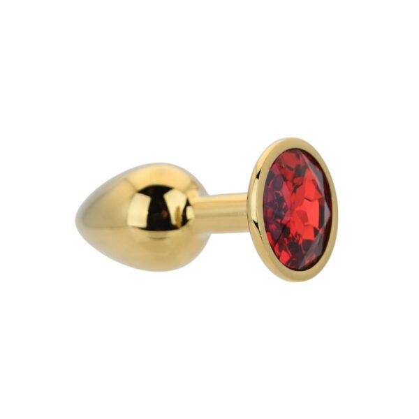 Toosh Gold Metal Butt Plug With Red Stone Small – image number 2