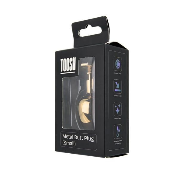 Toosh Gold Metal Butt Plug With Red Stone Small – image number 4