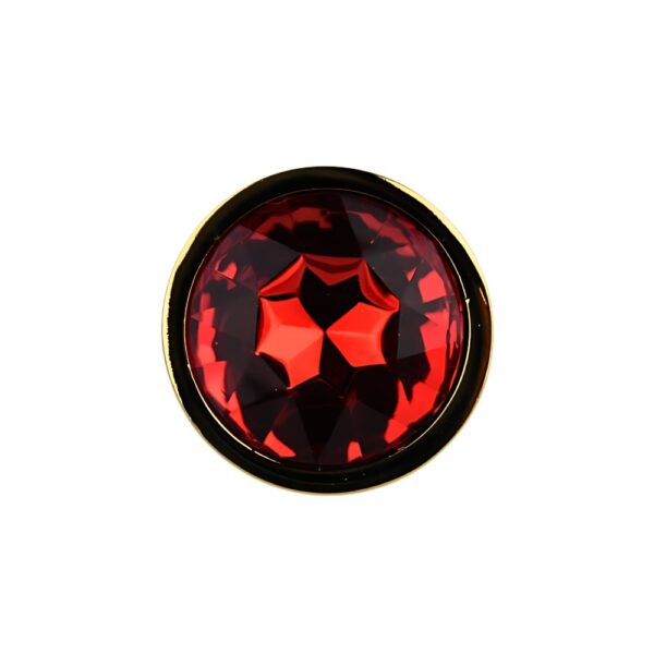 Toosh Gold Metal Butt Plug With Red Stone Small – image number 3