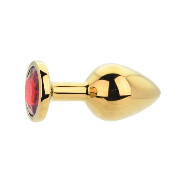Toosh Gold Metal Butt Plug Medium with Red Stone – image number 2