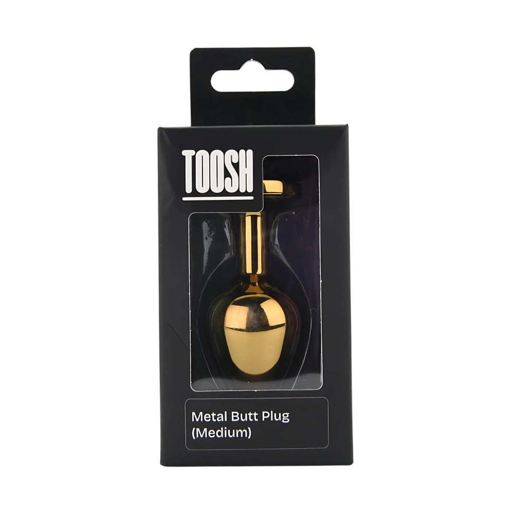 Toosh Gold Metal Butt Plug Medium with Red Stone – image number 5