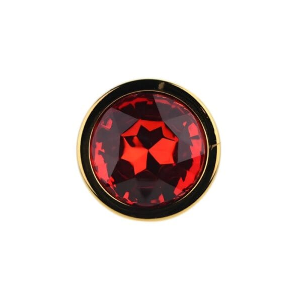 Toosh Gold Metal Butt Plug Medium with Red Stone – image number 4