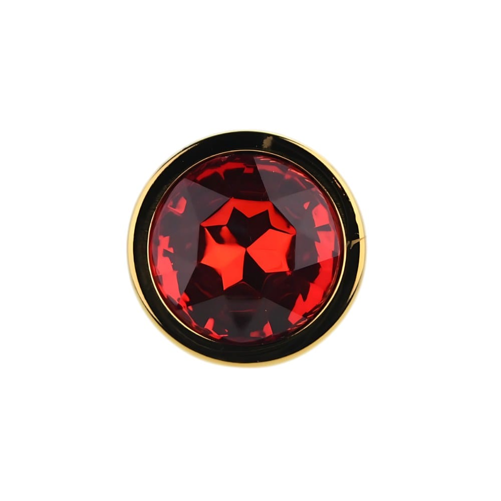 Toosh Gold Metal Butt Plug Medium with Red Stone – image number 4