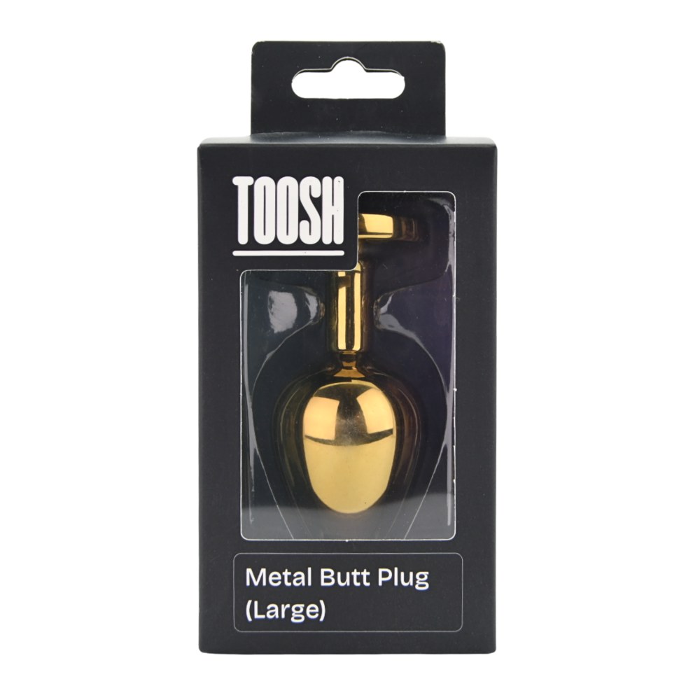 Toosh Large Gold Metal Butt Plug With Red Stone – image number 4