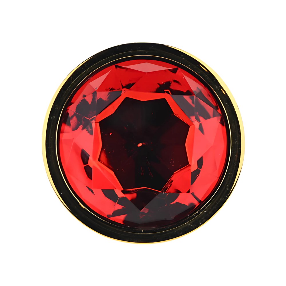 Toosh Large Gold Metal Butt Plug With Red Stone – image number 3