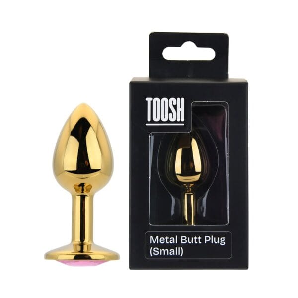 Toosh Small Pink Stone Metal Butt Plug – image number 4