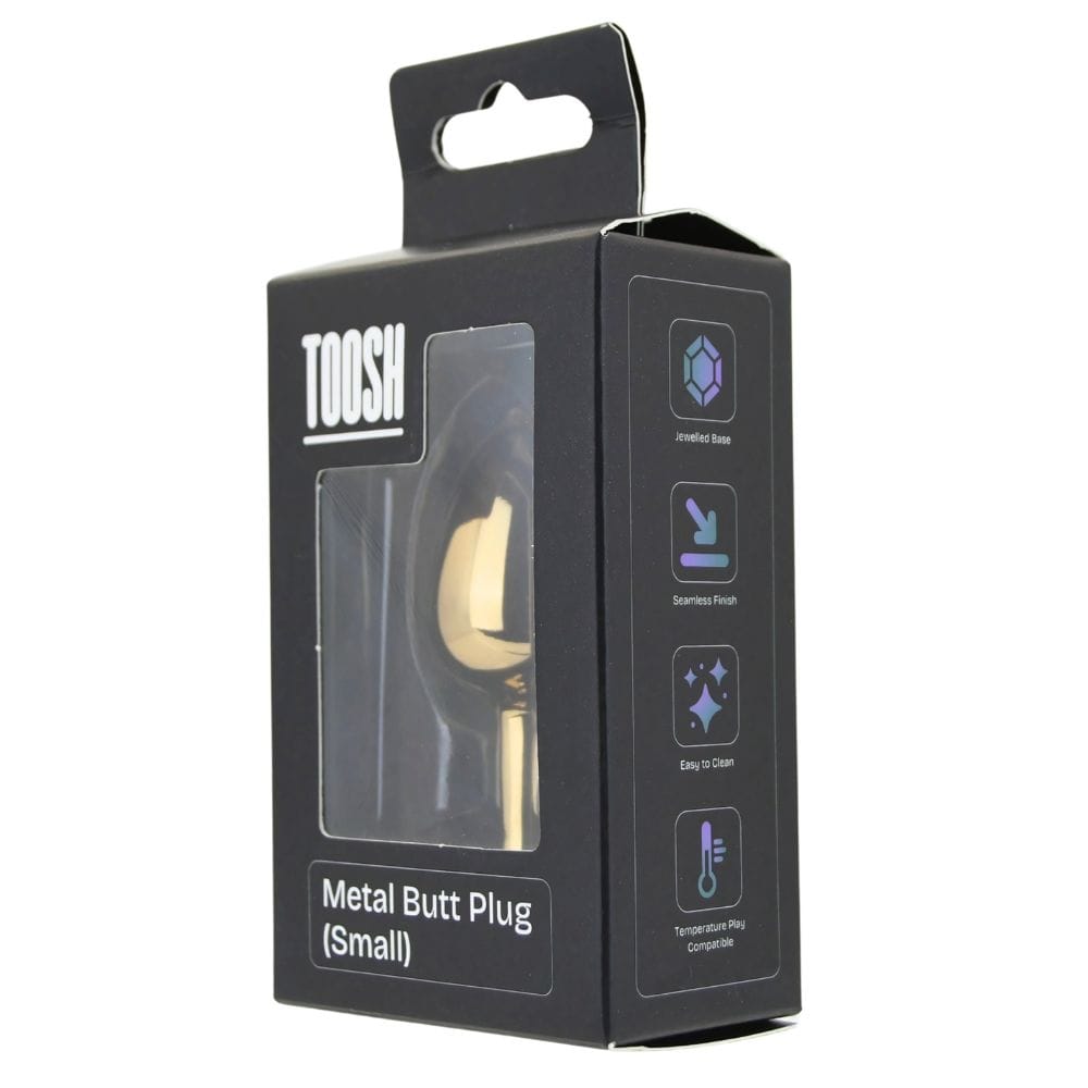 Toosh Jewelled Gold Metal Butt Plug with Pink Stone Small 2.8 Inch – image number 4