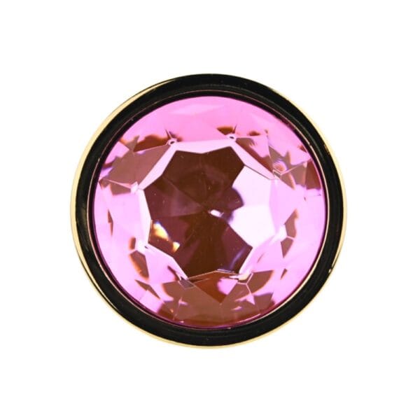 Toosh Gold Metal Butt Plug Large Pink Stone – image number 3