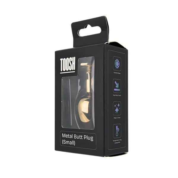 Toosh Heart-Shaped Gold Butt Plug With Red Stone Small – image number 4