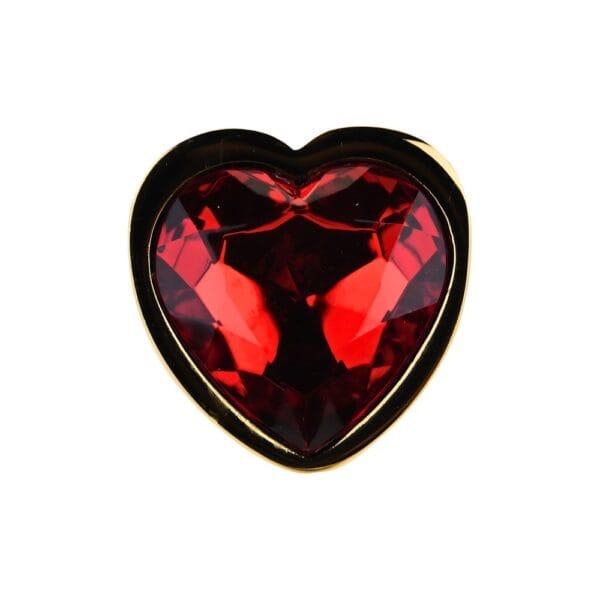 Toosh Heart-Shaped Gold Butt Plug With Red Stone Small – image number 3
