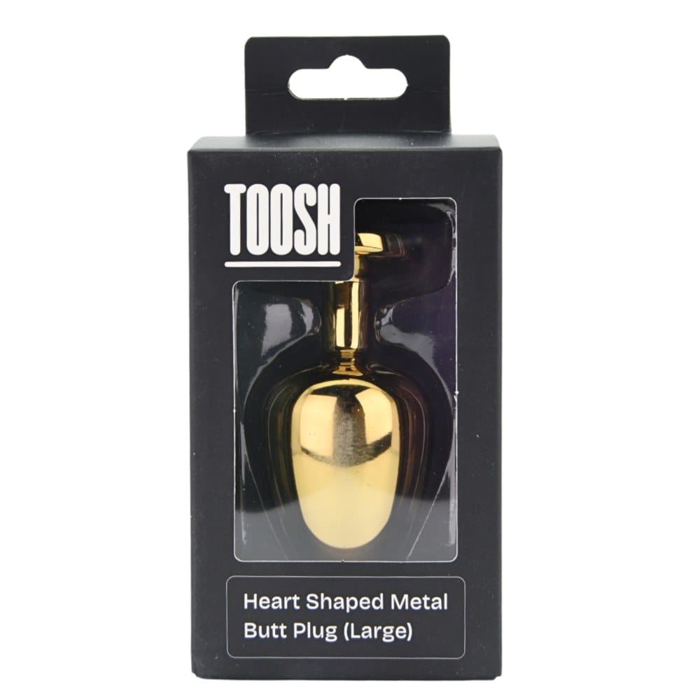 Toosh Heart Shaped Gold Butt Plug With Red Stone Large – image number 5