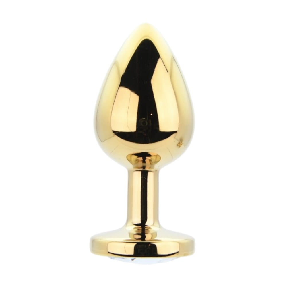 Toosh Gold Metal Butt Plug Set of 3 with Clear Stone – image number 3