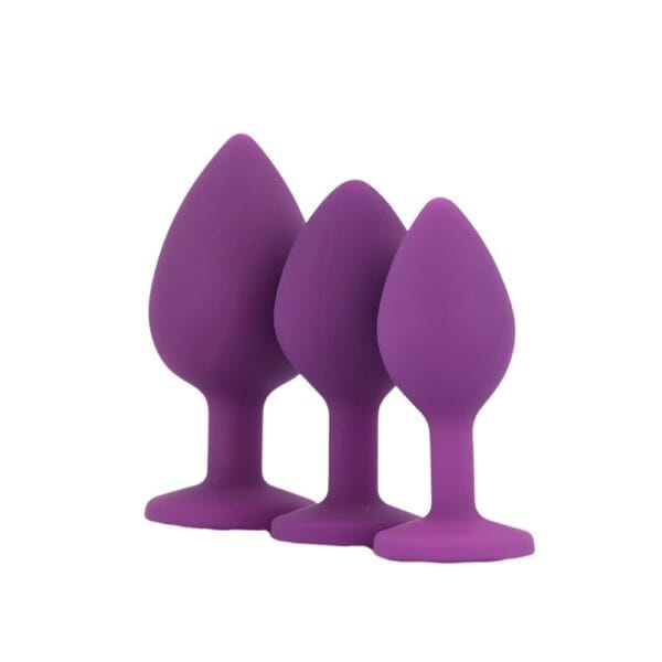 Toosh Silicone Butt Plug Set of 3 Purple – image number 2