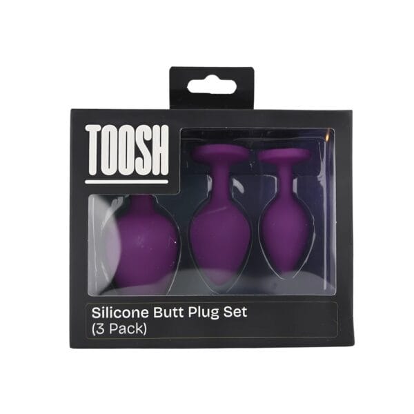 Toosh Silicone Butt Plug Set of 3 Purple – image number 4