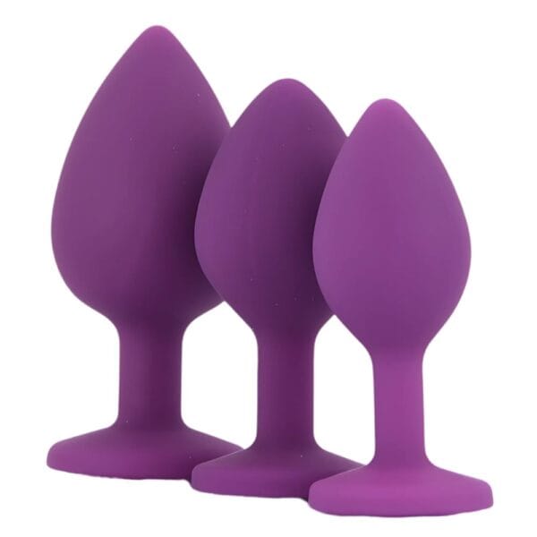 Toosh Jewelled Purple Silicone Butt Plug Set (3 Piece) – image number 2