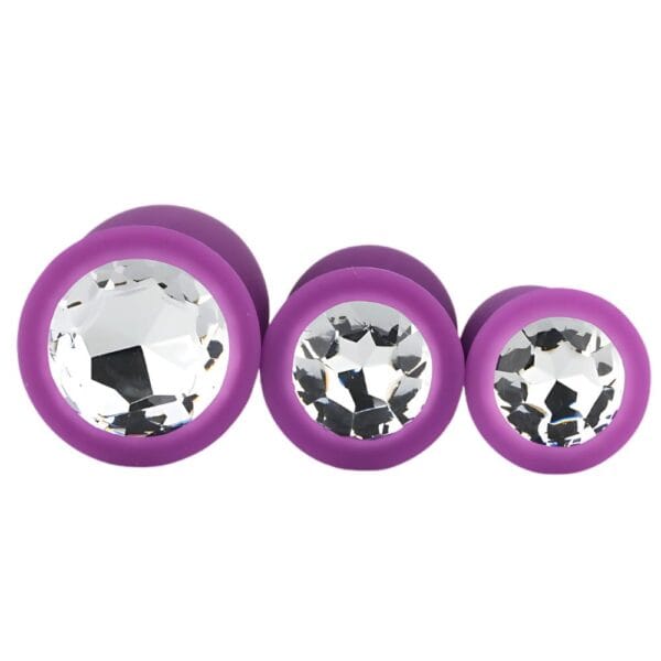 Toosh Jewelled Purple Silicone Butt Plug Set (3 Piece) – image number 3